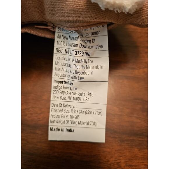 Lumbar Ghost Pillow Down Alternative Feel Hypoallergenic And Vegan By Indigo - Picture 6 of 6